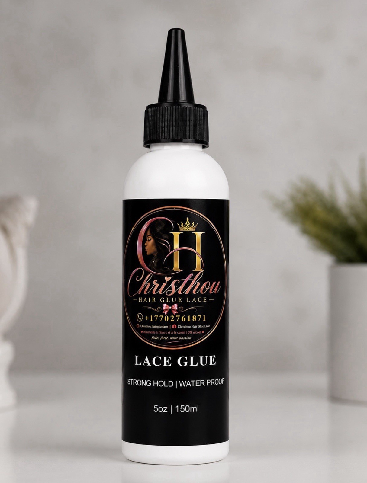 Christhou Hair Lace Glue, Strong Hold Waterproof, 5oz (150ml)