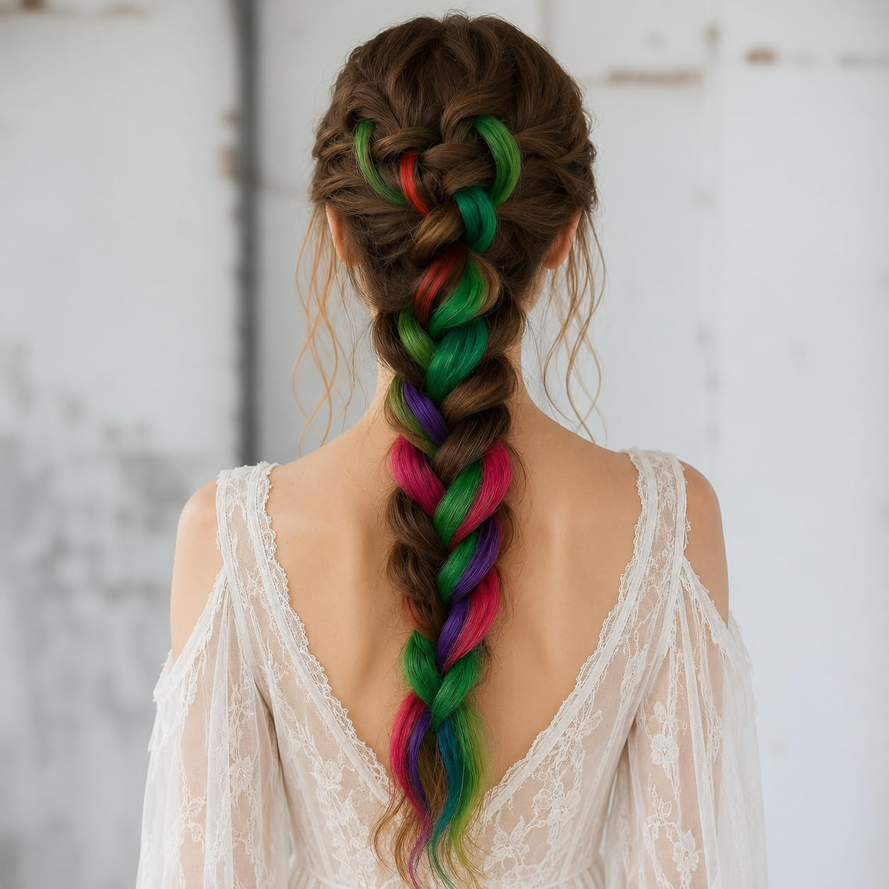 32 PCS Clip in Colored Hair Extensions for Kids, 20 Inches Rainbow Long Straight
