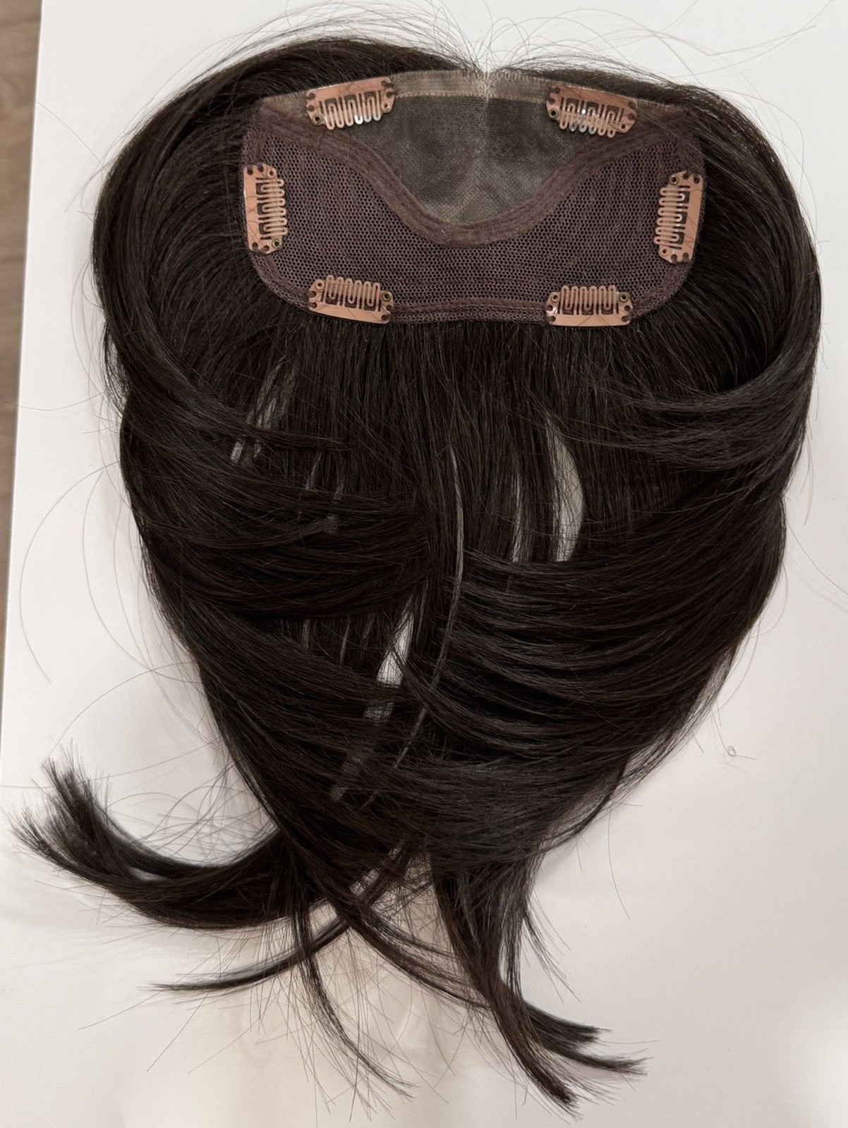 EUC Rene Of Paris Hair Topper – Easifringe 12” Fudgesicle / #6 dark brunette