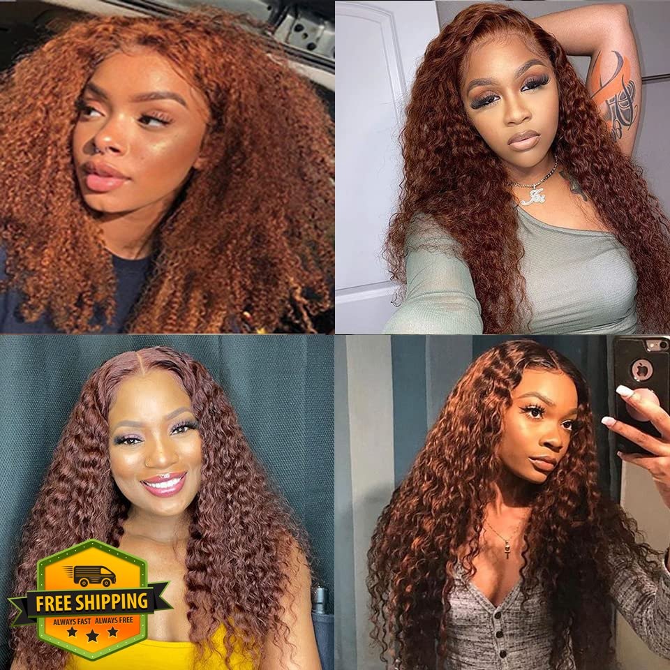 Seeuiegam #30 Auburn Bundles 10 12 14 Inch Curly
