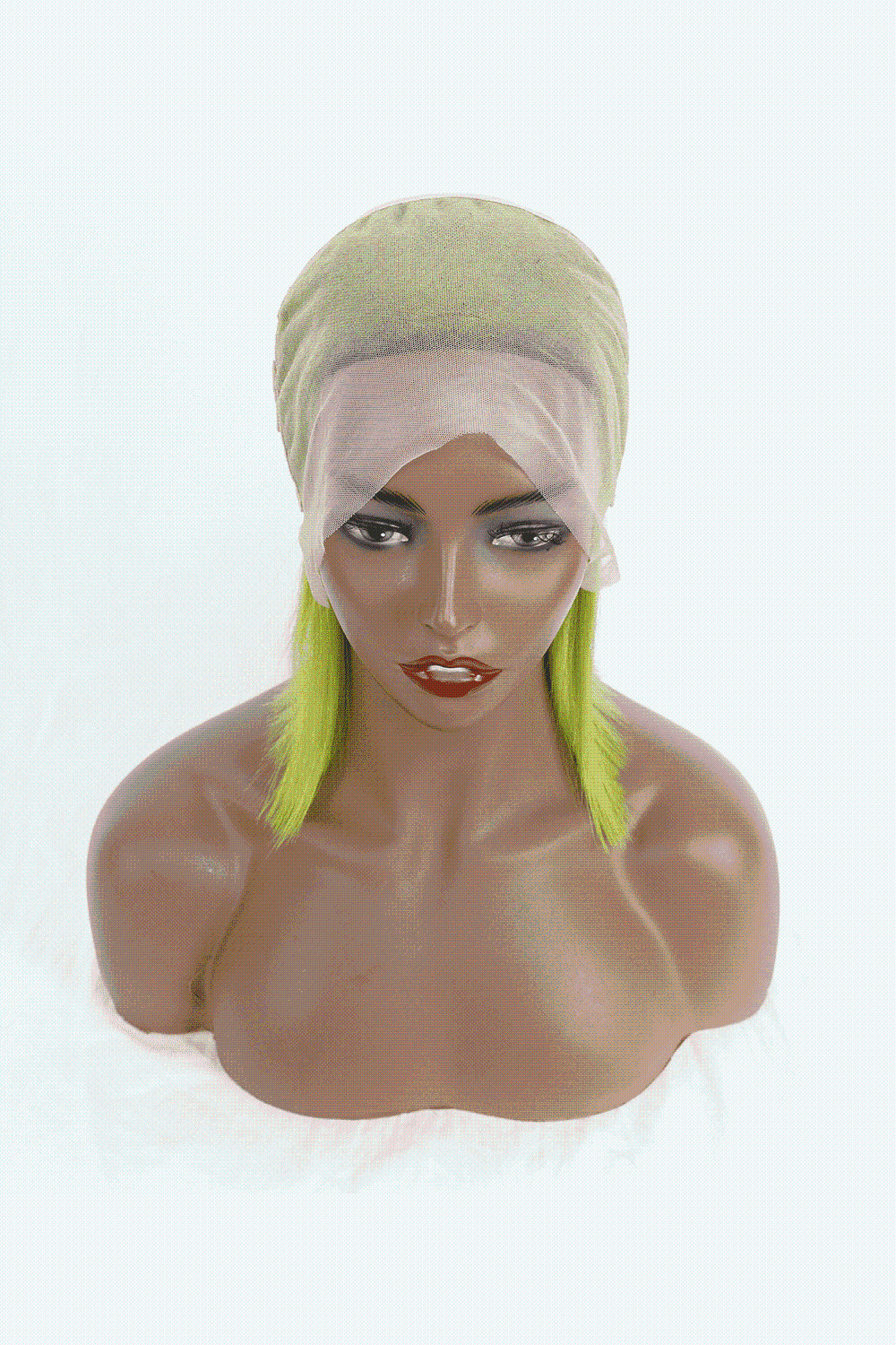 12″ 140g Lace Front Wigs Human Hair in Lime 150% Density