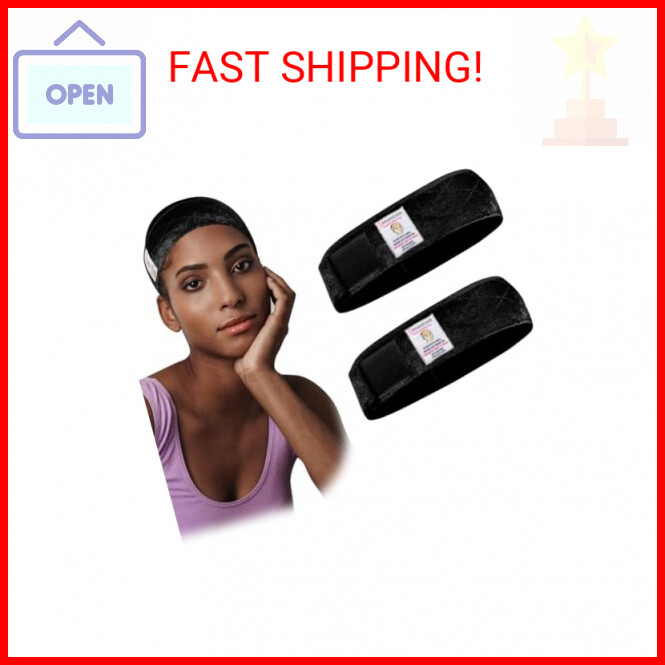 Dreamlover Wig Grip Band, Headband for Keeping Wigs in Place, Black, 2 Pieces