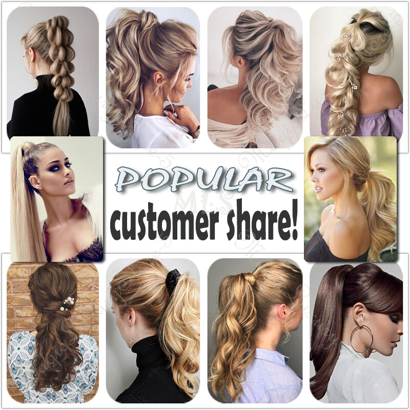 Thick 120g 100% Real Remy Human Hair Wrap Around Ponytail Extension With Clip in