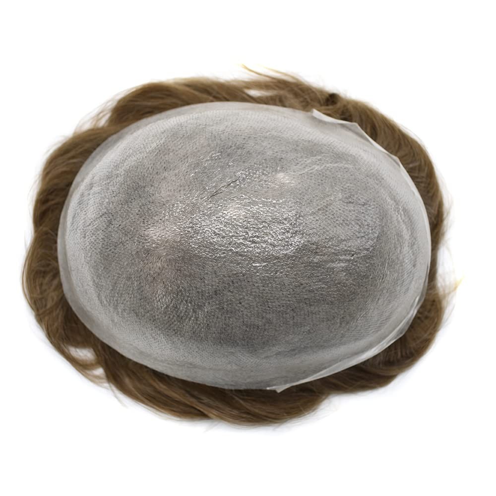 Ultra Thin Skin Mens Toupee Hairpieces PU System Wig Mens Hair Replacement