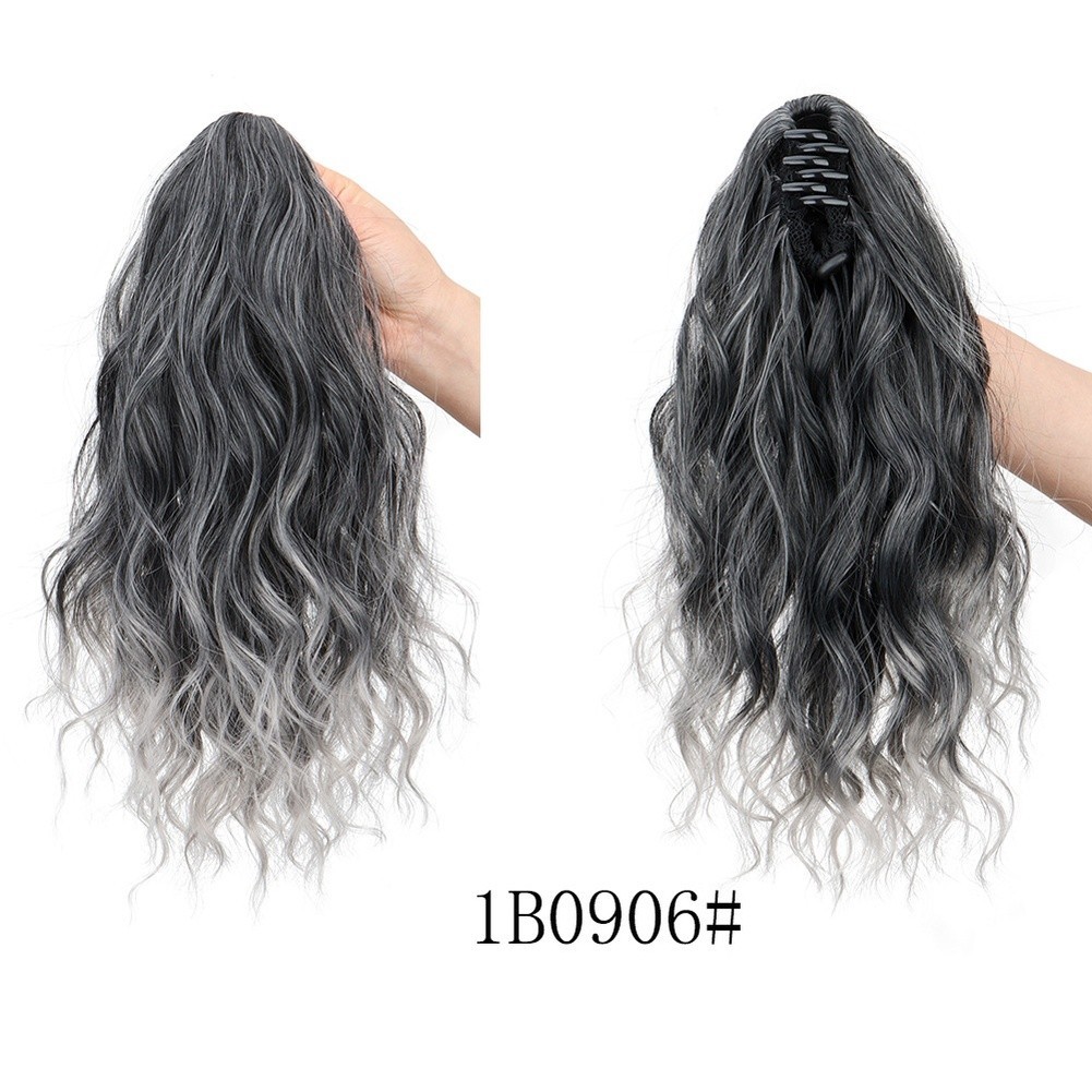 Curly Hair Water Wave Ponytail Clip Heat Resistant Synthetic Hair 35cm