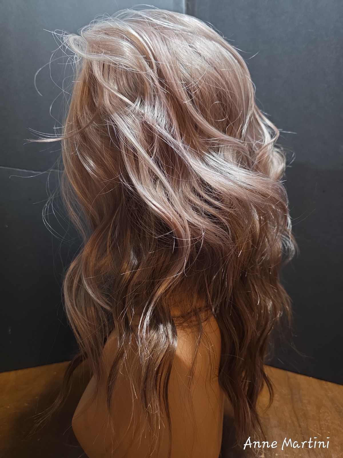 Carkira MICHELLE Lace Front Wavy Layered Wig Natural Gray/Medium Brown