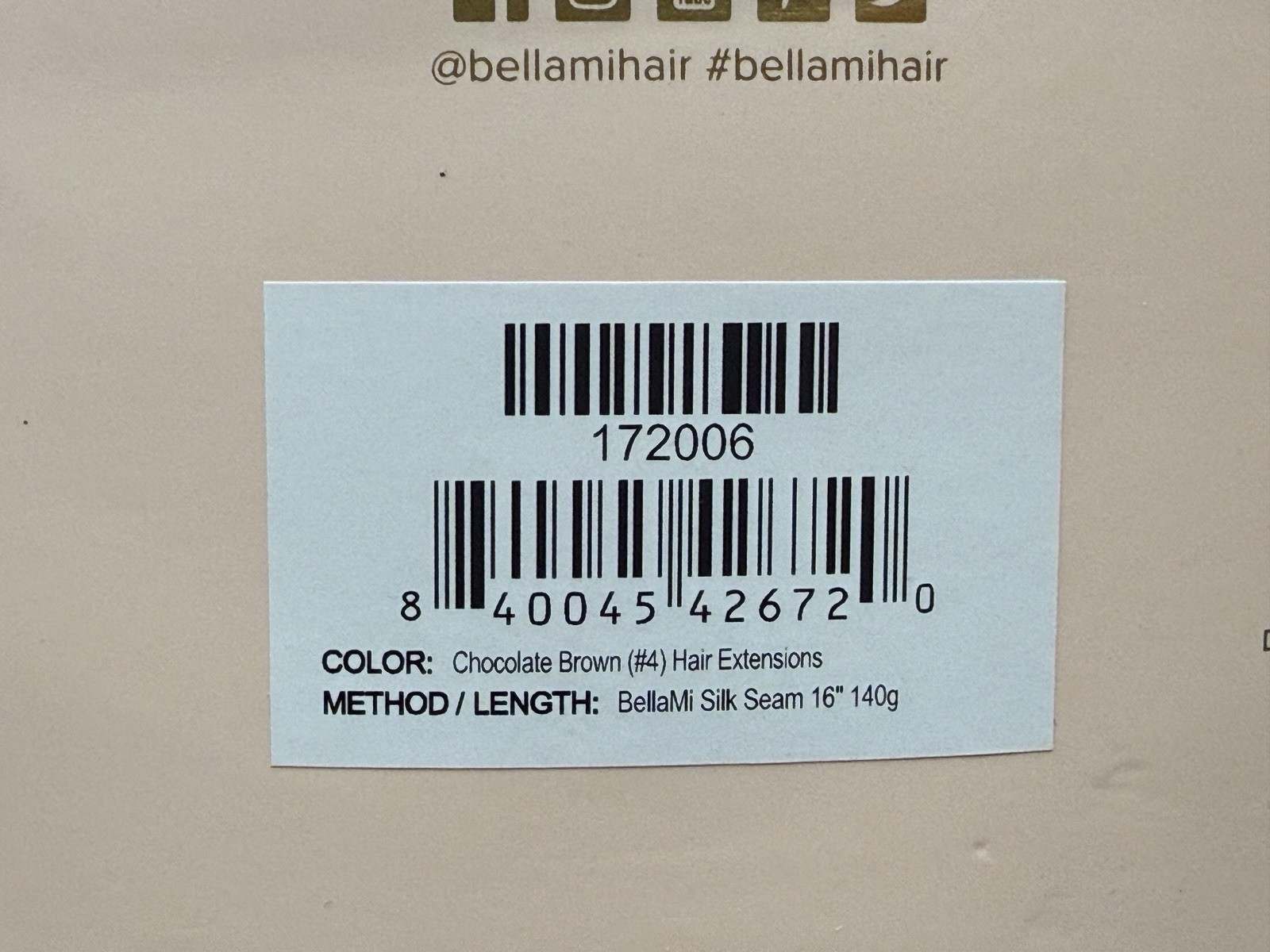 BELLAMI Silk Seam 16” Chocolate Brown Clip In Hair Extensions Remy Hair 140g