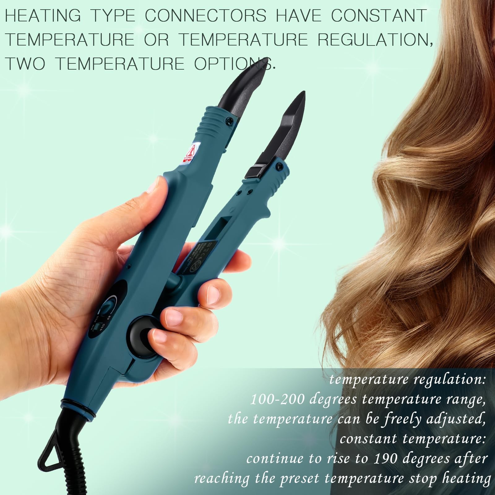 Professional Hair Extensions Tool with Fusion Heat Iron Connector Wand, US Pl…