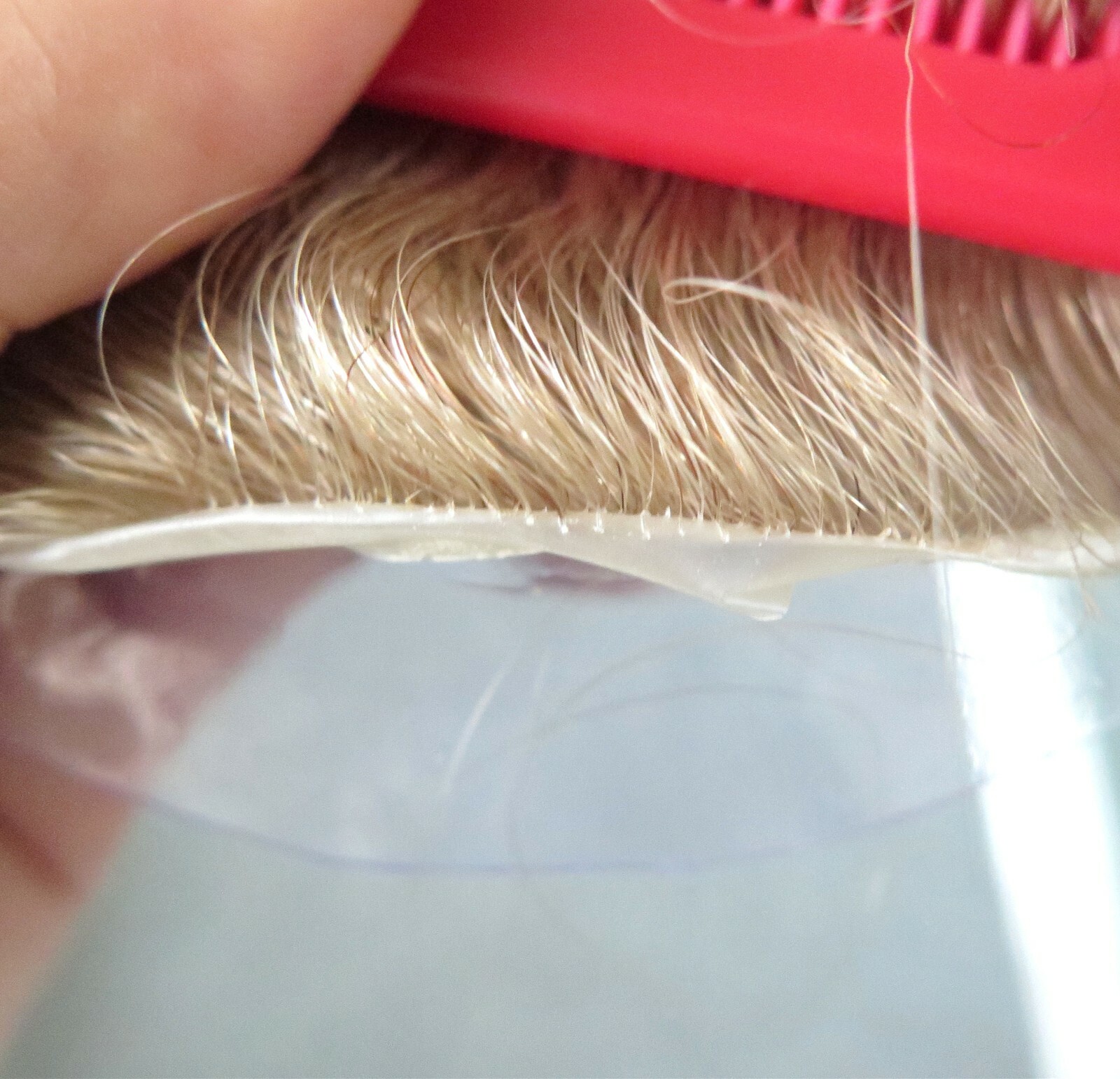 Natural Mens Toupee Blonde Hair Replacement System Super V Looped Thin Skin #22R