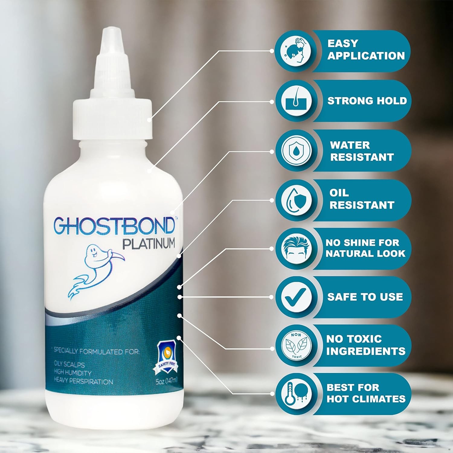 Ghost Bond Platinum (1.3oz) Water Resistant Hair Replacement Lace Glue