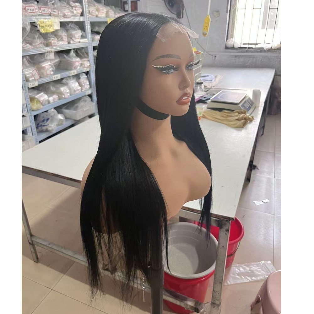 Brazilian Straight Virgin Human Hair 4×4 HD Lace Closure Wig Natural Black Wigs