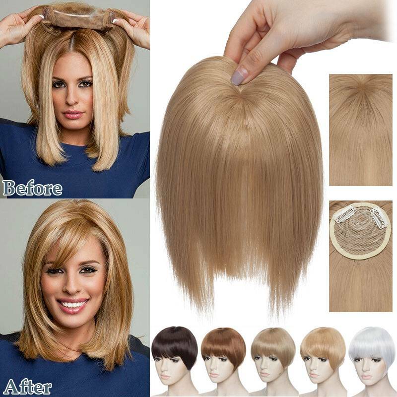 Real Short Full Head Band Topper Hair Piece As Human Hair Extension Straight MH6