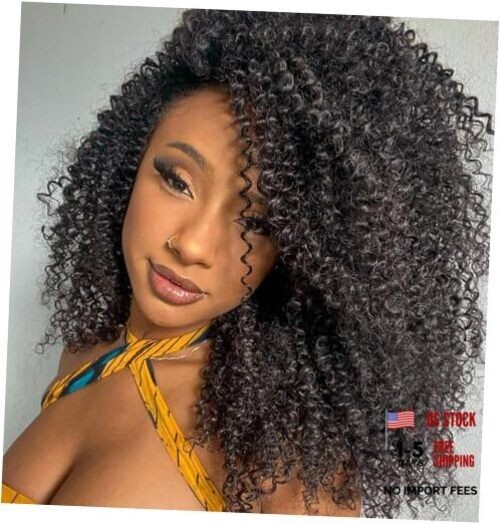 Afro Kinky Curly Braiding Hair Black Marlybob Jerry Curl 10 Natural Black