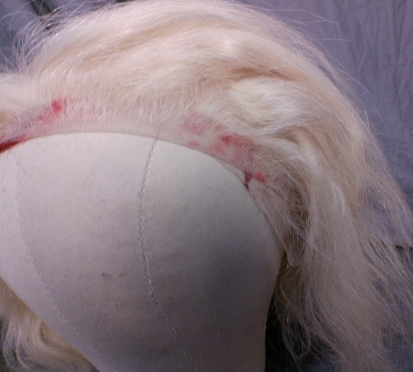 Short Bob Rooted Blonde Synthetic Hair Wigs Women Soft Natural Red Dye on fabric