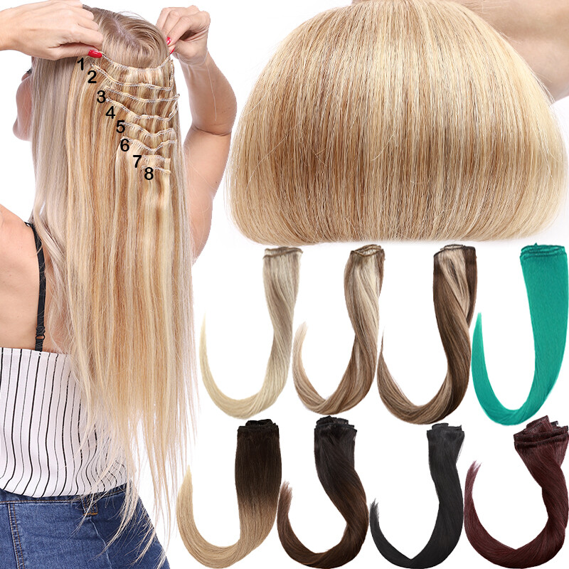 7pcs 15″ 18″ 20″ 22″ Clip In Remy Real 100% Human Hair Extensions Full Head N206