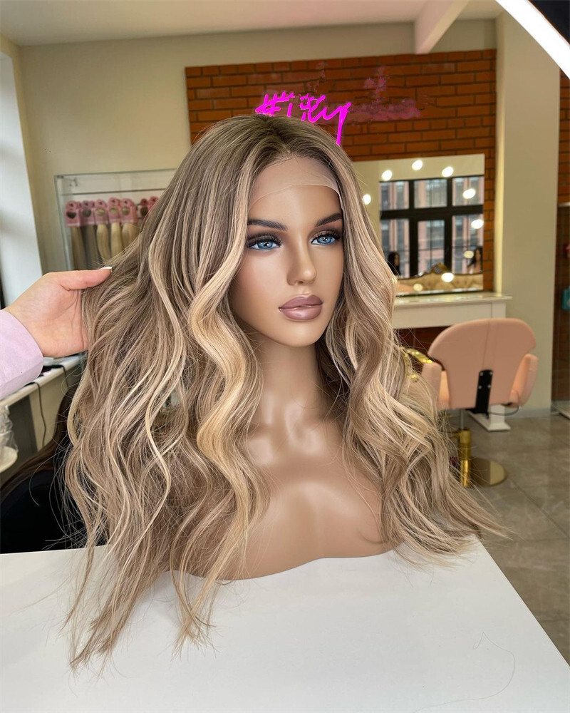 Caramel Blonde Balayage Lace Frontal Wigs 13×4 Remy Human Hair Wig Body Wave