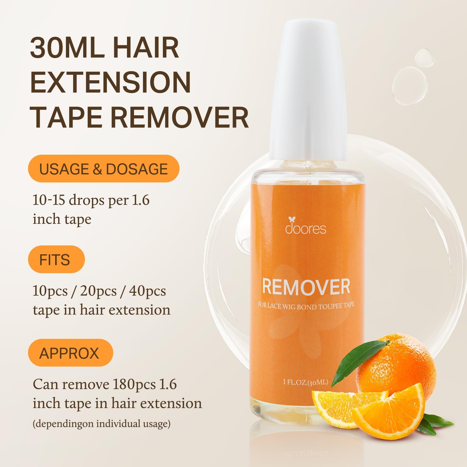 DOORES Tape in Extension Remover, Fast Acting Strong 30 ML, Clear/Transparent