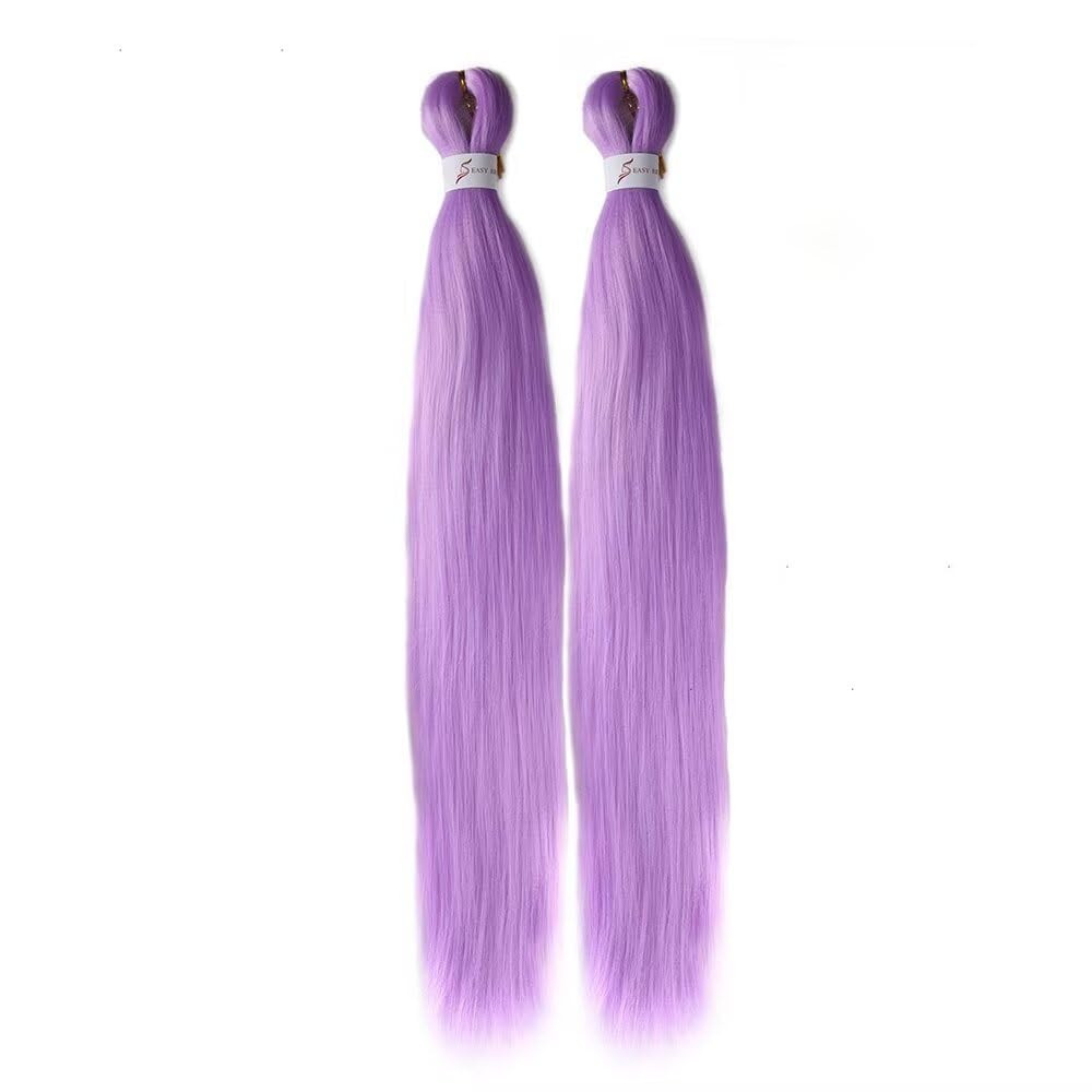 Purple Braiding Hair 24Inch 3 Packs Braiding Hair Pre Stretched Colored Hair Ext