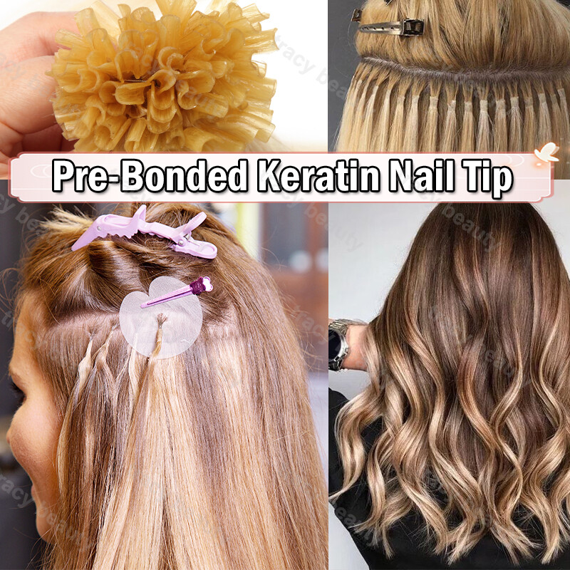 CLEARANCE Pre-Bonded Real Human Hair Extensions Glue Nail U Tip 100% Remy Hair