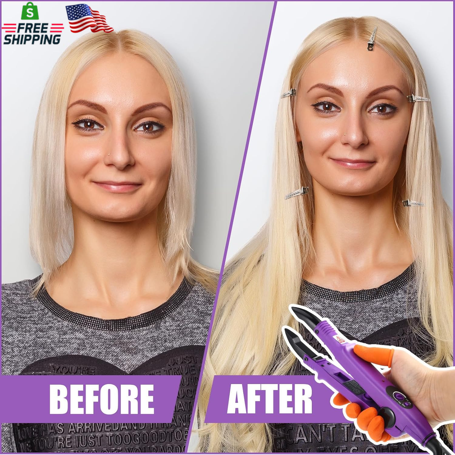 Lothee Fusion Hair Extension Heat Iron with Keratin Beads, Fusion Glue Protector