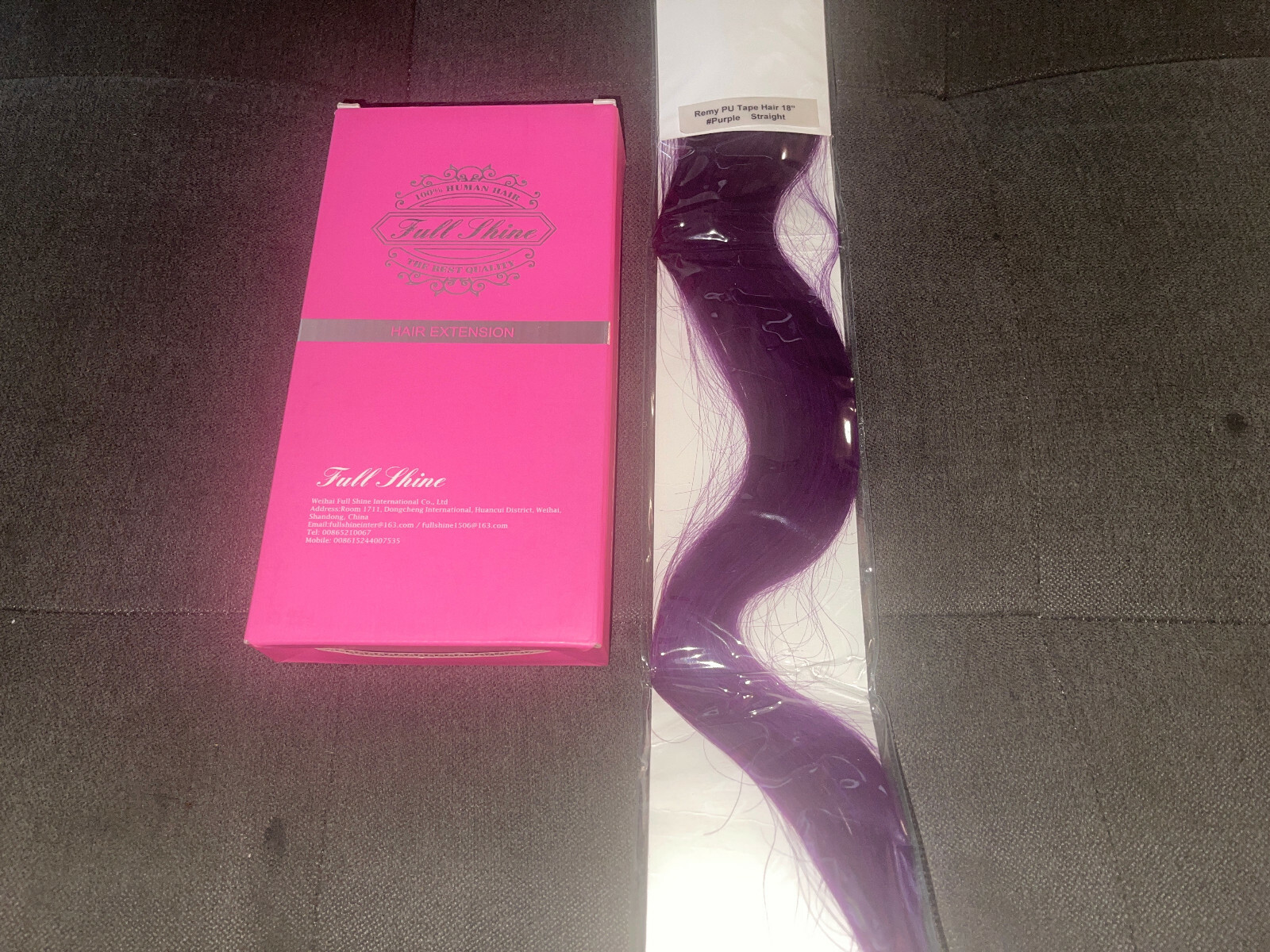 Full Shine Human Hair Tape in Hair Extensions 18″ PURPLE STRAIGHT. NEW