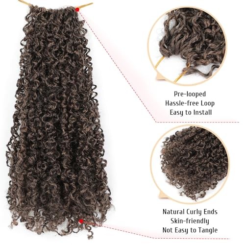 Pre Looped Yanky Twist Crochet Hair 14 Inch 8 Packs 14 Inch (Pack of 8) 1BH30#