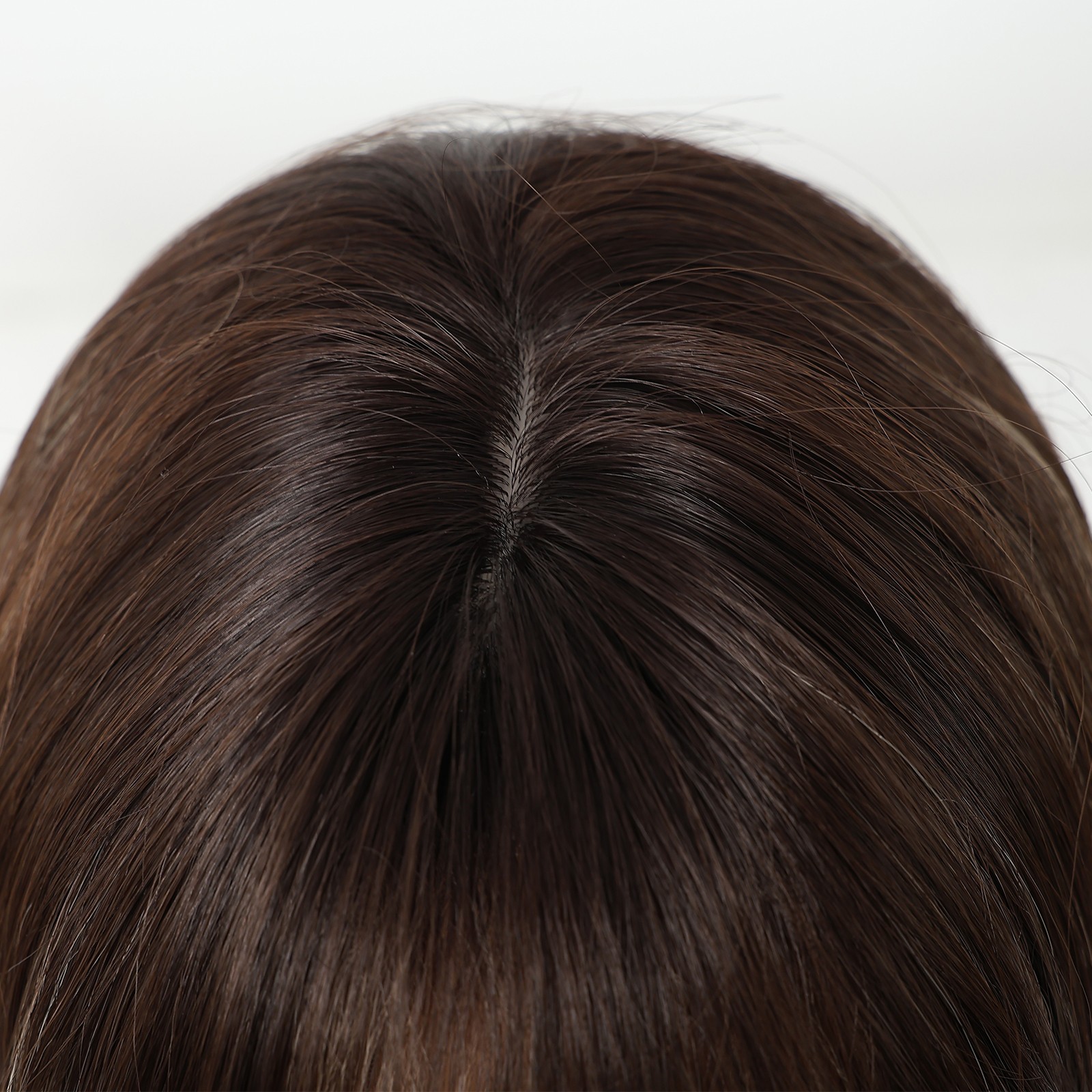 Dress Up Wig With Fringe Mixed Brown blonde Long Straight Synthetic Hair