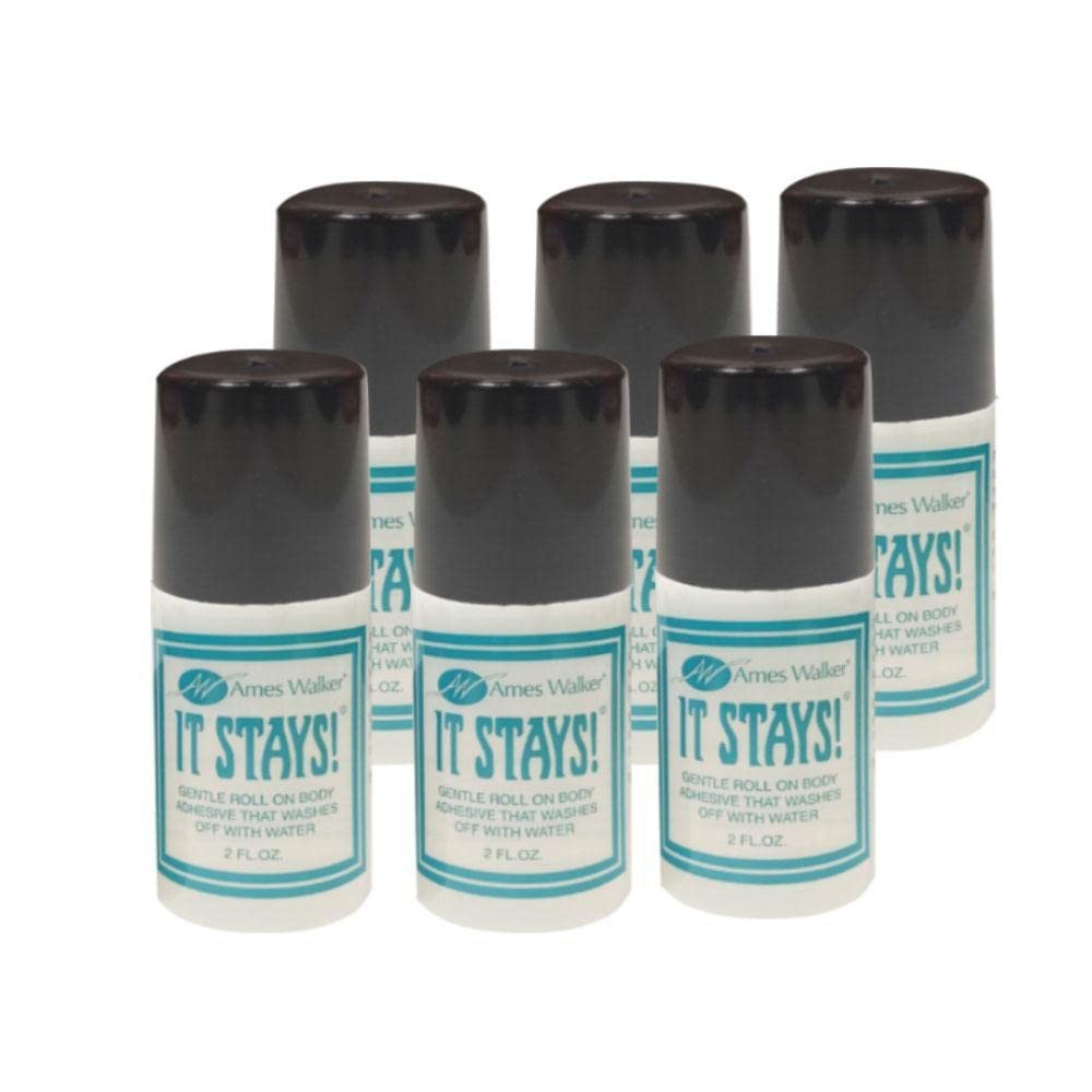 AW It Stays! Body Adhesive 2 oz. – Roll on Body Glue – Wig-Bra-Hosiery (Cloth…