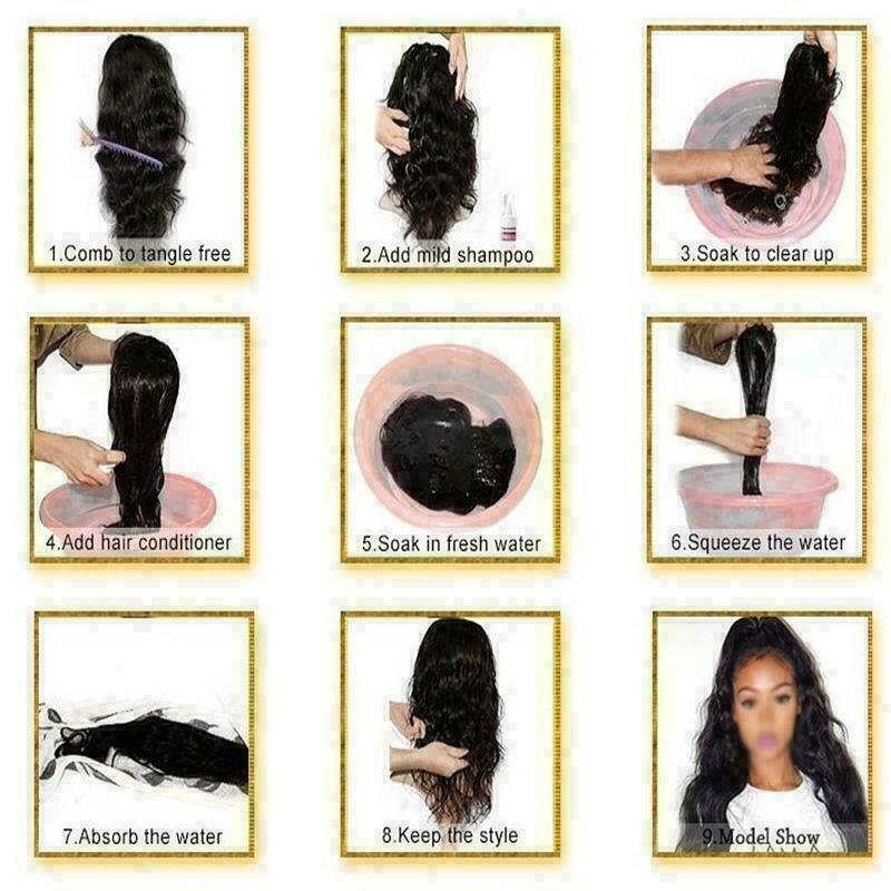 Human Hair Lace Front Wig Womens Brazilian Human Long Curly Wavy Hair Wigs 18″