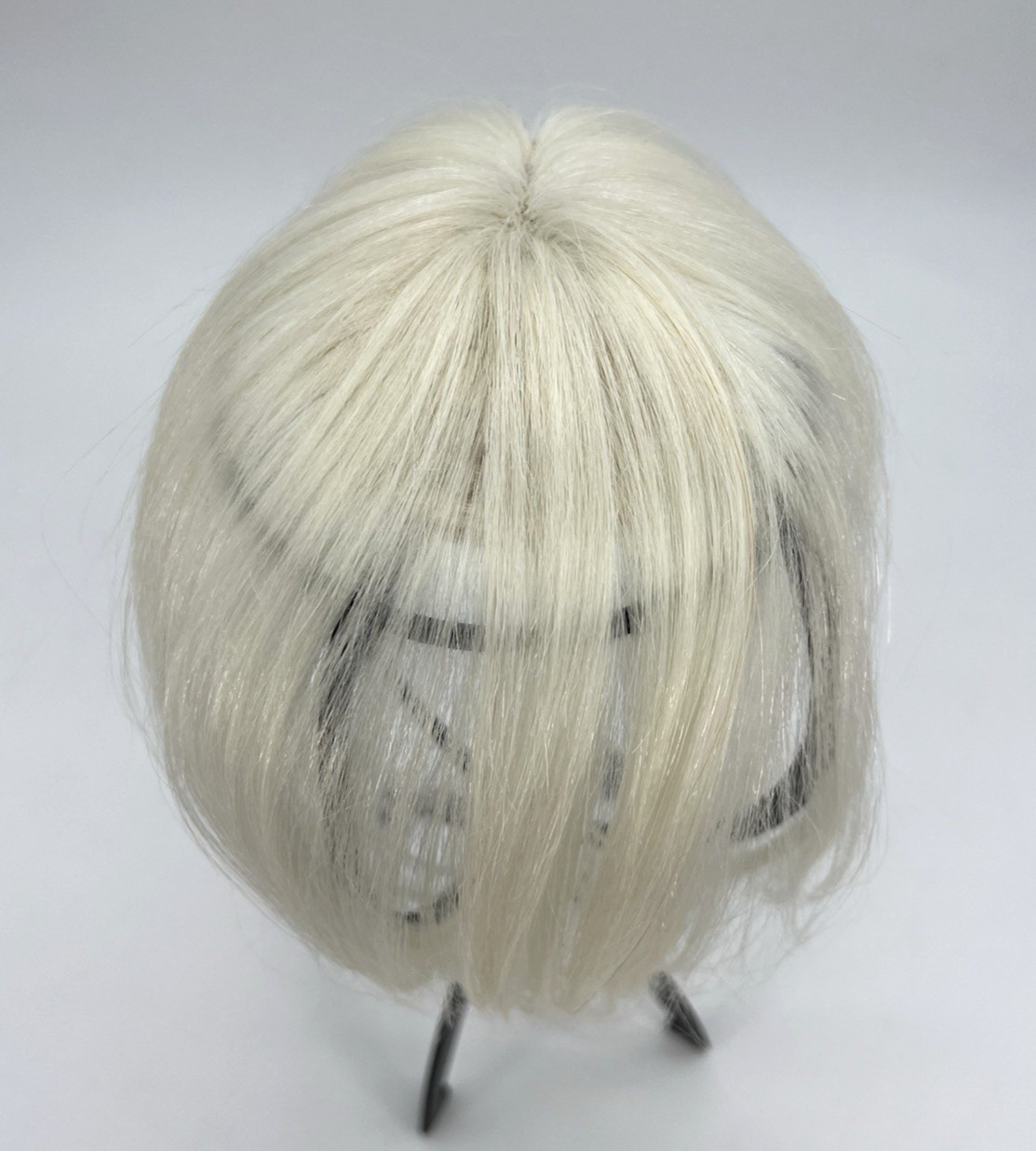 White Blonde 100% Real Human Straight Hair 10in Hair Toppers