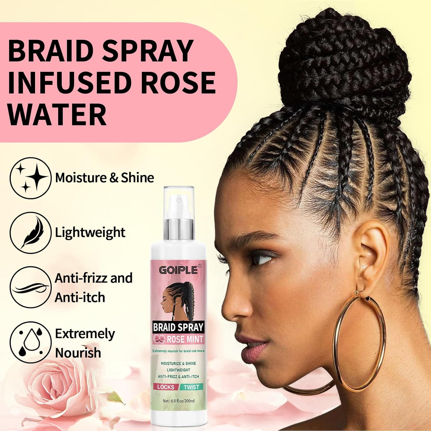 Braid Foam Control Mousse Hair Braiding Mousse for Twist, Locs, Braids Lightweig