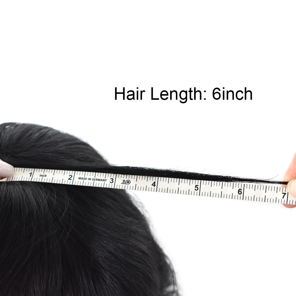 Mens Toupee Human Hair Systems Full Poly Thin Skin Hair Piece Replacement System