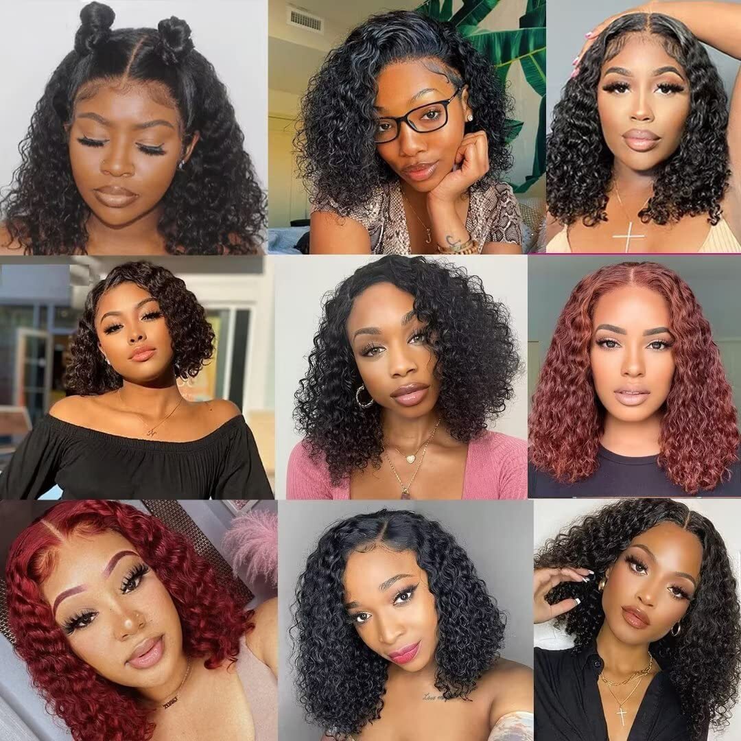 5×5 Silk Top Full Lace Human Hair Wig Short Curly Pre Plucked Silk Base Lace Wig