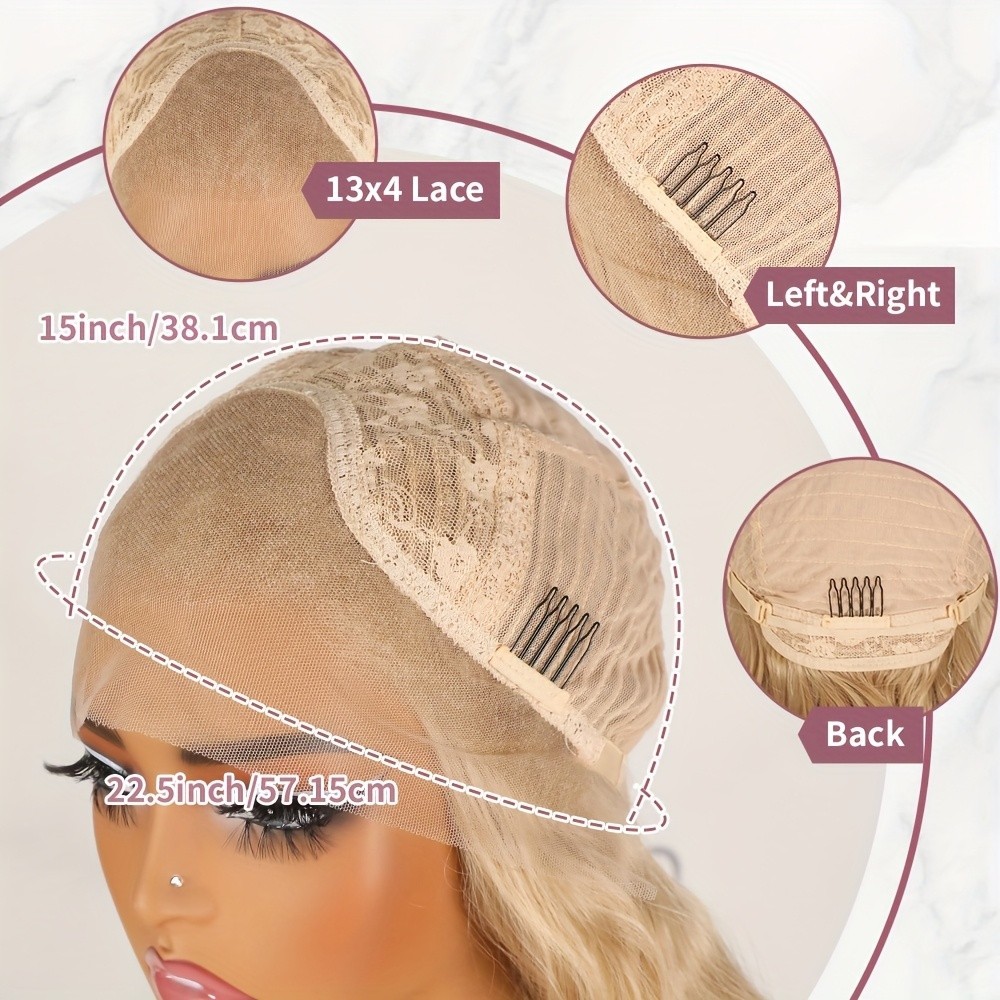 Women’s Long Loose Curly Wave Synthetic Hair Lace Front Wigs Ash Blonde Glueless