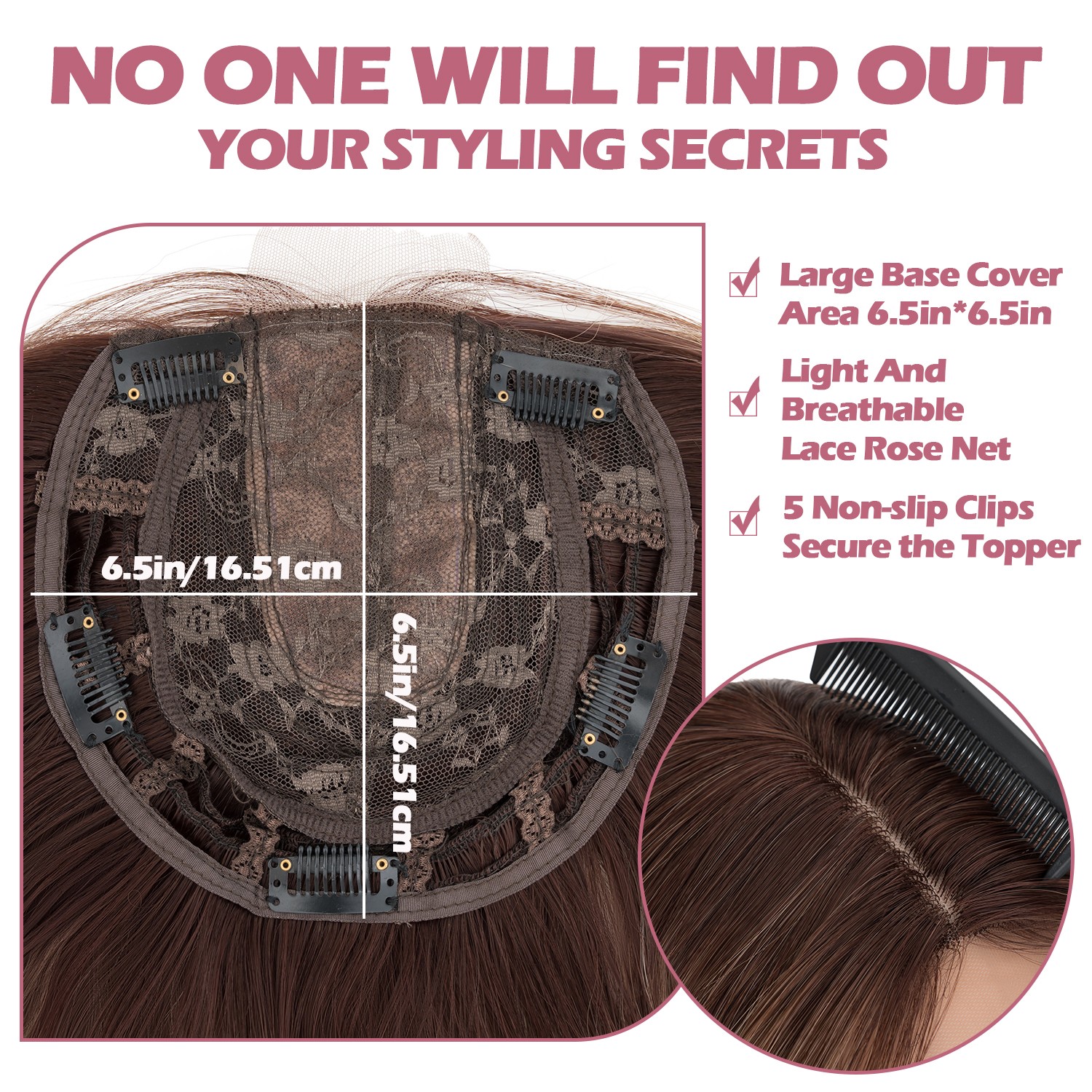 Natural Hair Toppers Clip in Top Piece Toupee LACE AS Human Hair Curtain Bangs M