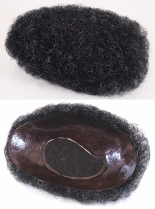 ADULT PREMIUM MEN’S MALE NATURAL AFRO TIGHT CURLS CURLY WIG TOUPEE 6″ X 8″ BASE
