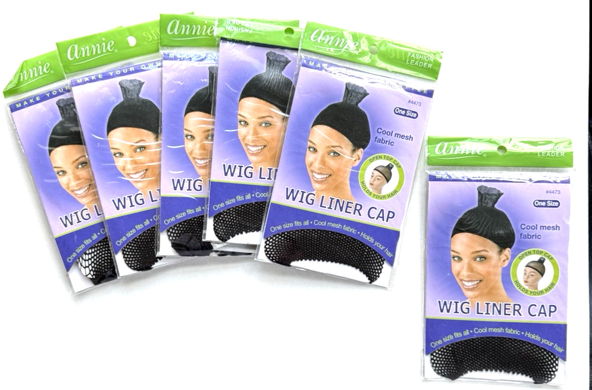 6 PCS Cool Mesh Net Fabric Wig Liner Cap Open End – Black Color