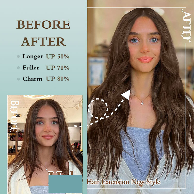 Highlight Hidden Secret Natural Invisible Wire Hair Extensions One Piece & Ring
