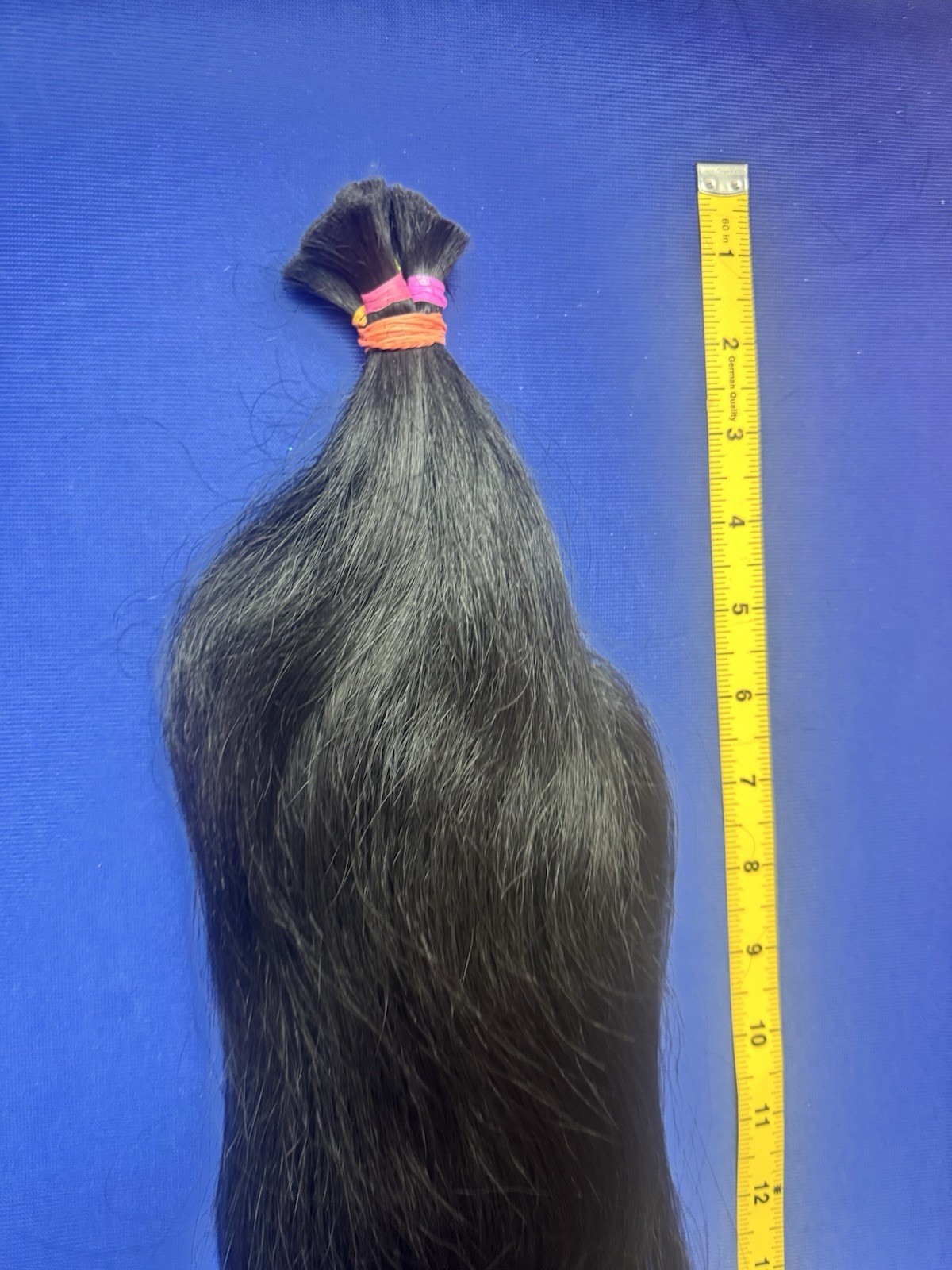 1550 Raw Human Hair Ponytail Natural Black Straight 22 Inch 70g Unprocessed