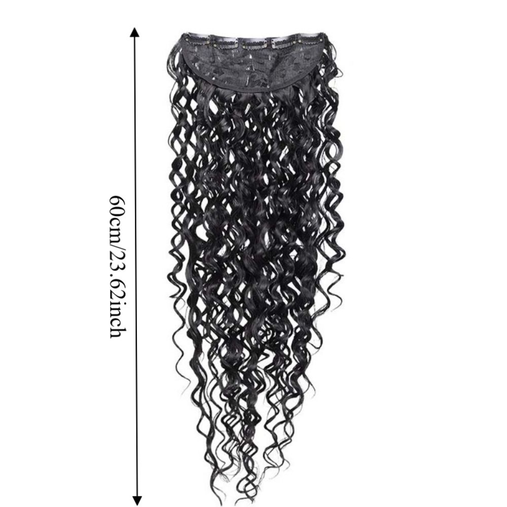 Black Synthetic Hair Extensions Natural Long Curly Thick Hair Easy to Wear