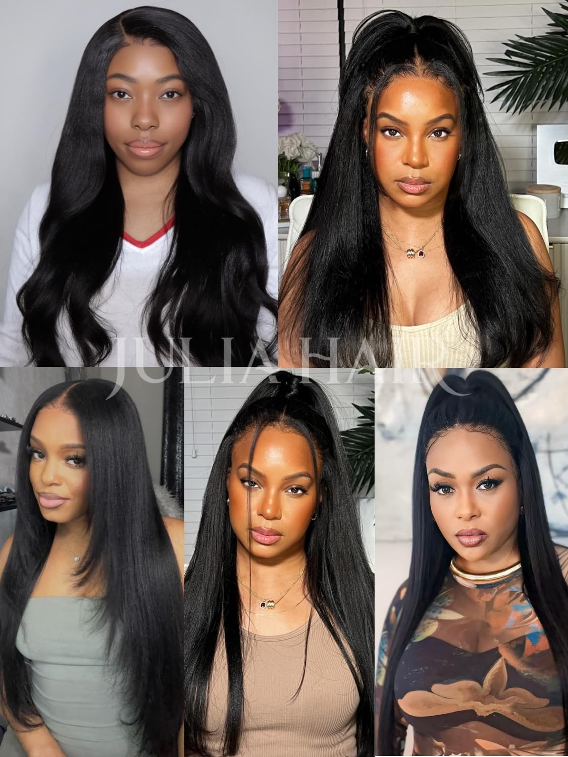 Yilian Julia Hair 12A Yaki Straight Human Hair 3 Bundles 8 10 12 Inch