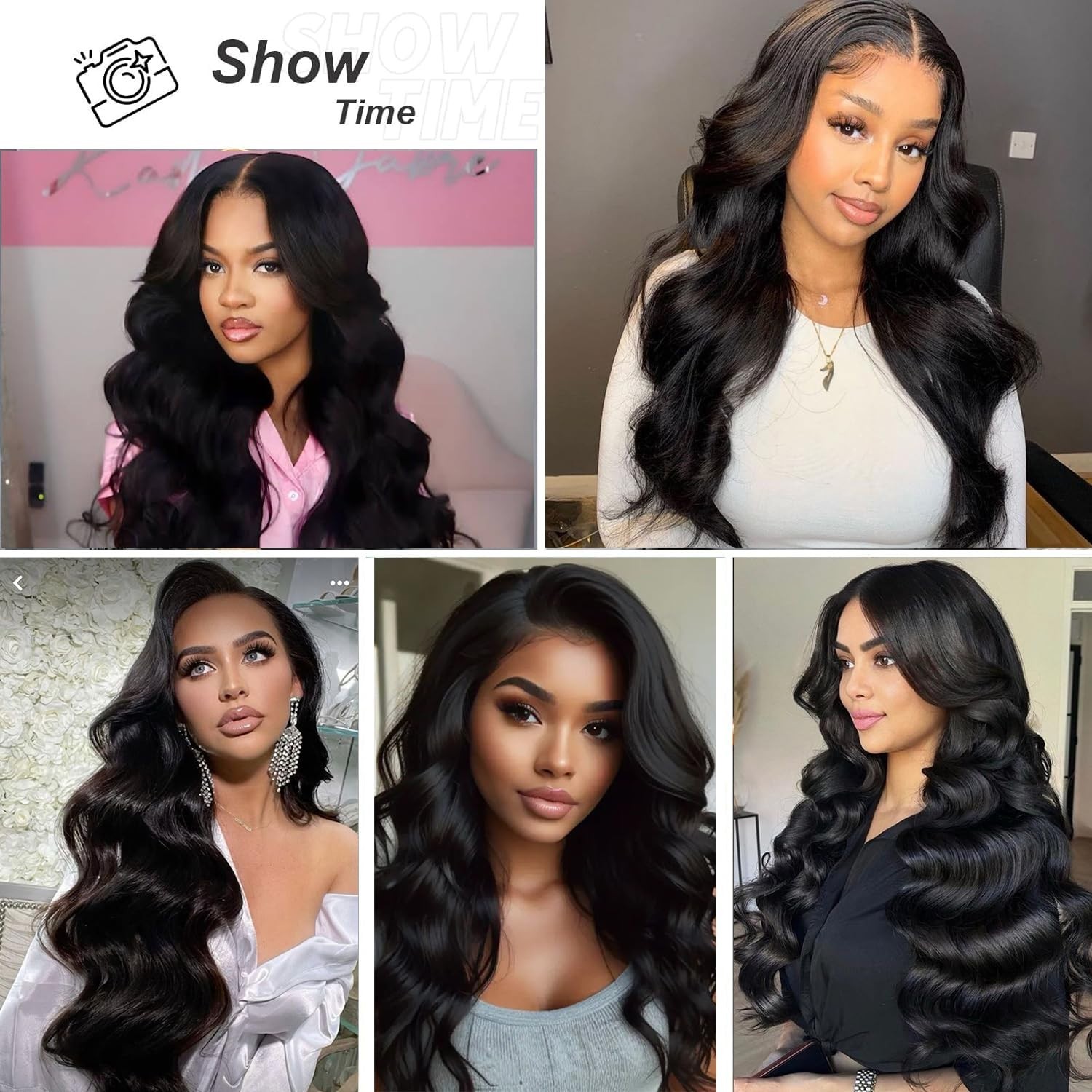 22″ U Part Human Hair Wig – Body Wave, 180% Density, Glueless Clip-In for Black