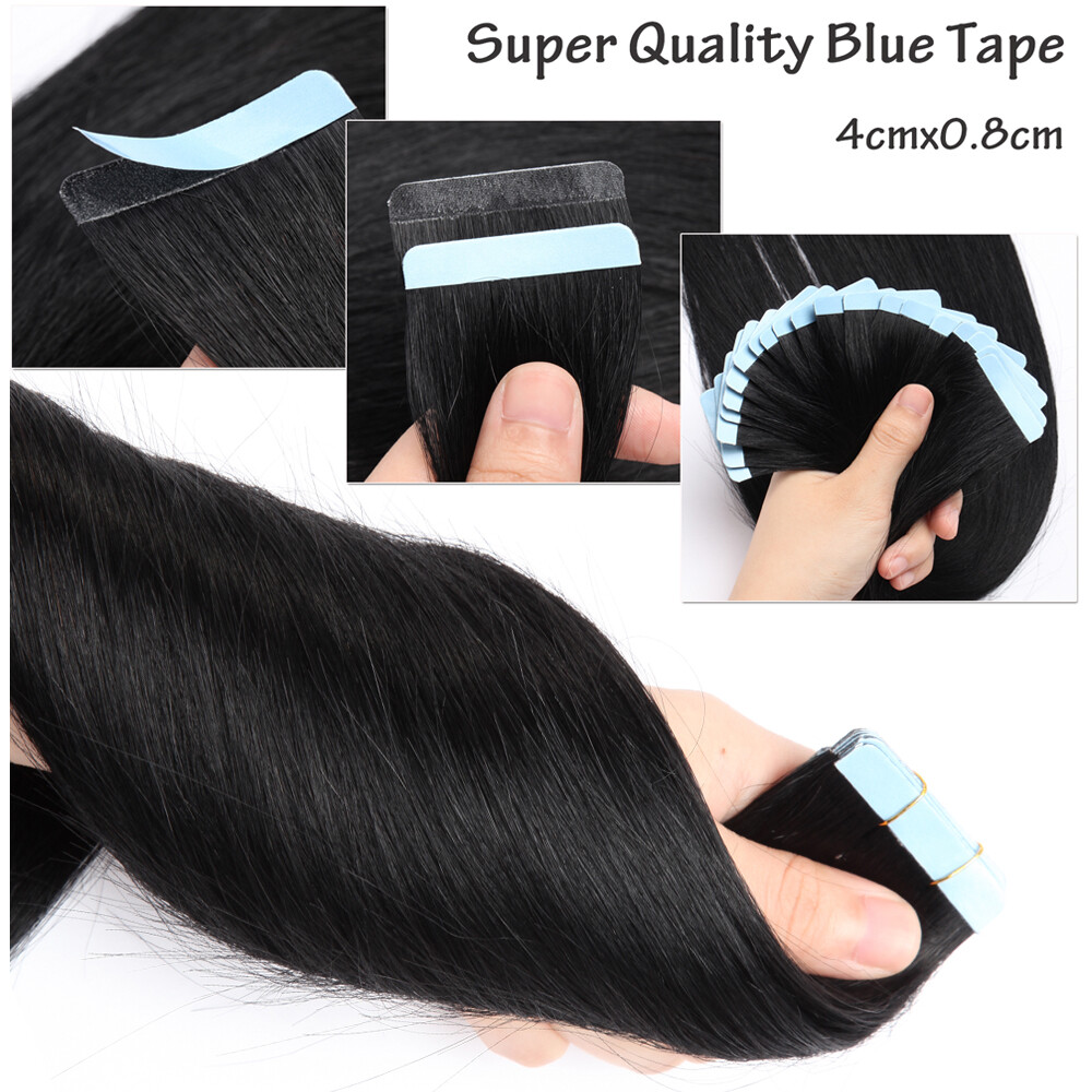 150g Seamless Tape In Skin Weft 100% Remy Human Hair Extensions Women Clearance
