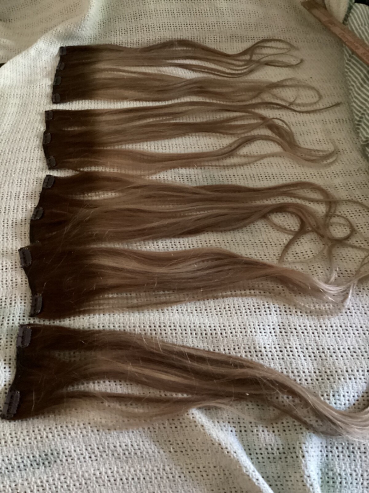 Easyouth Ombre Clip in Human Hair, 20 Inch, 5 Pieces, 70 grams, Brown to Blonde