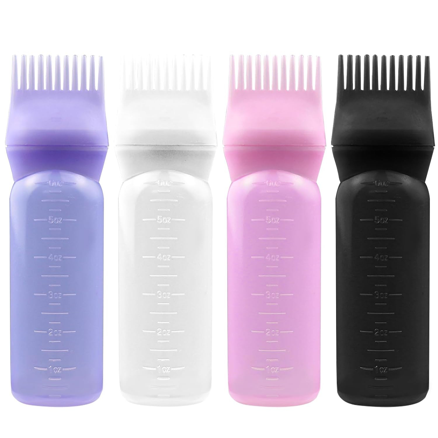 4PCS Hair Oiler Comb Bottle, Root Applicator for Scalp Oil and Hair Oiling, 6Oz