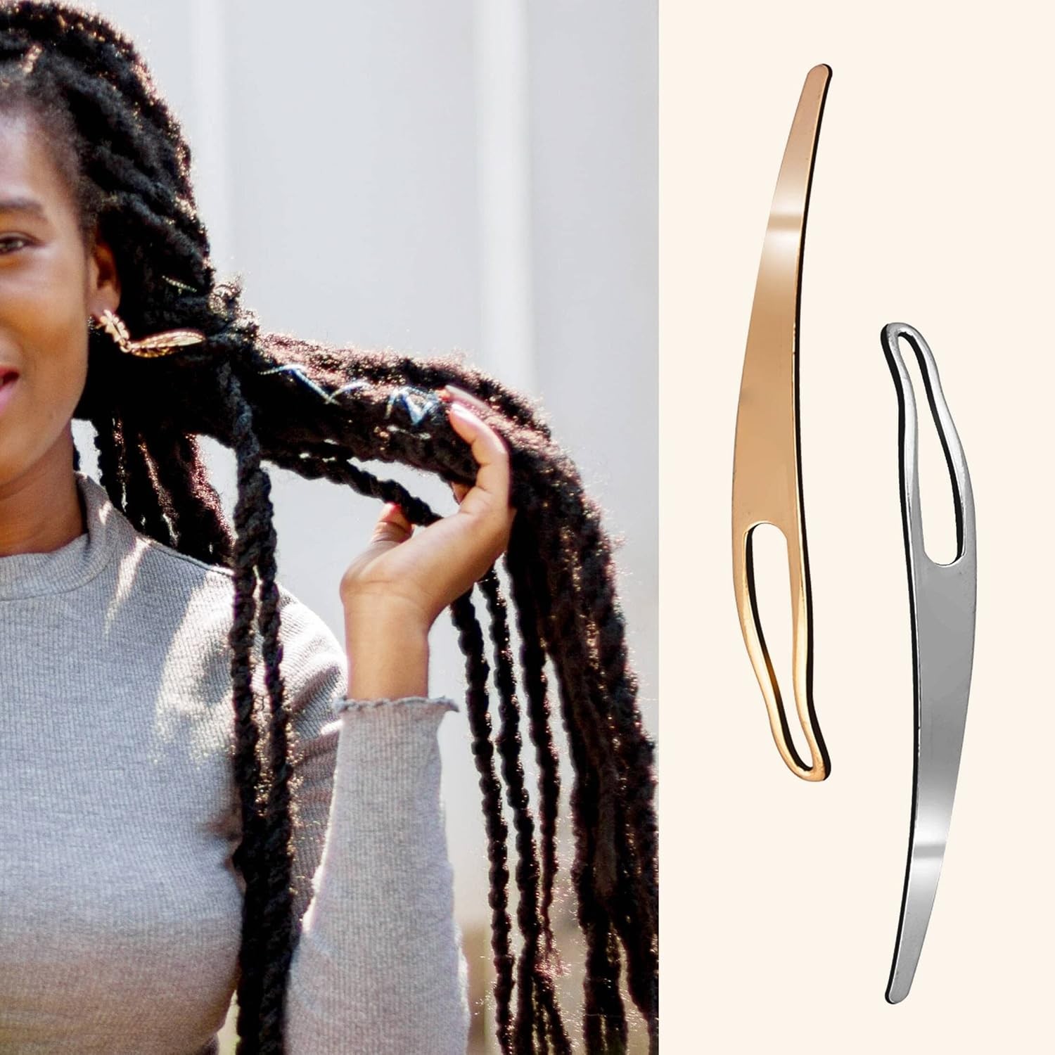 KACOLA 0.5mm Stainless Dreadlock Crochet Hook for Locs Hair