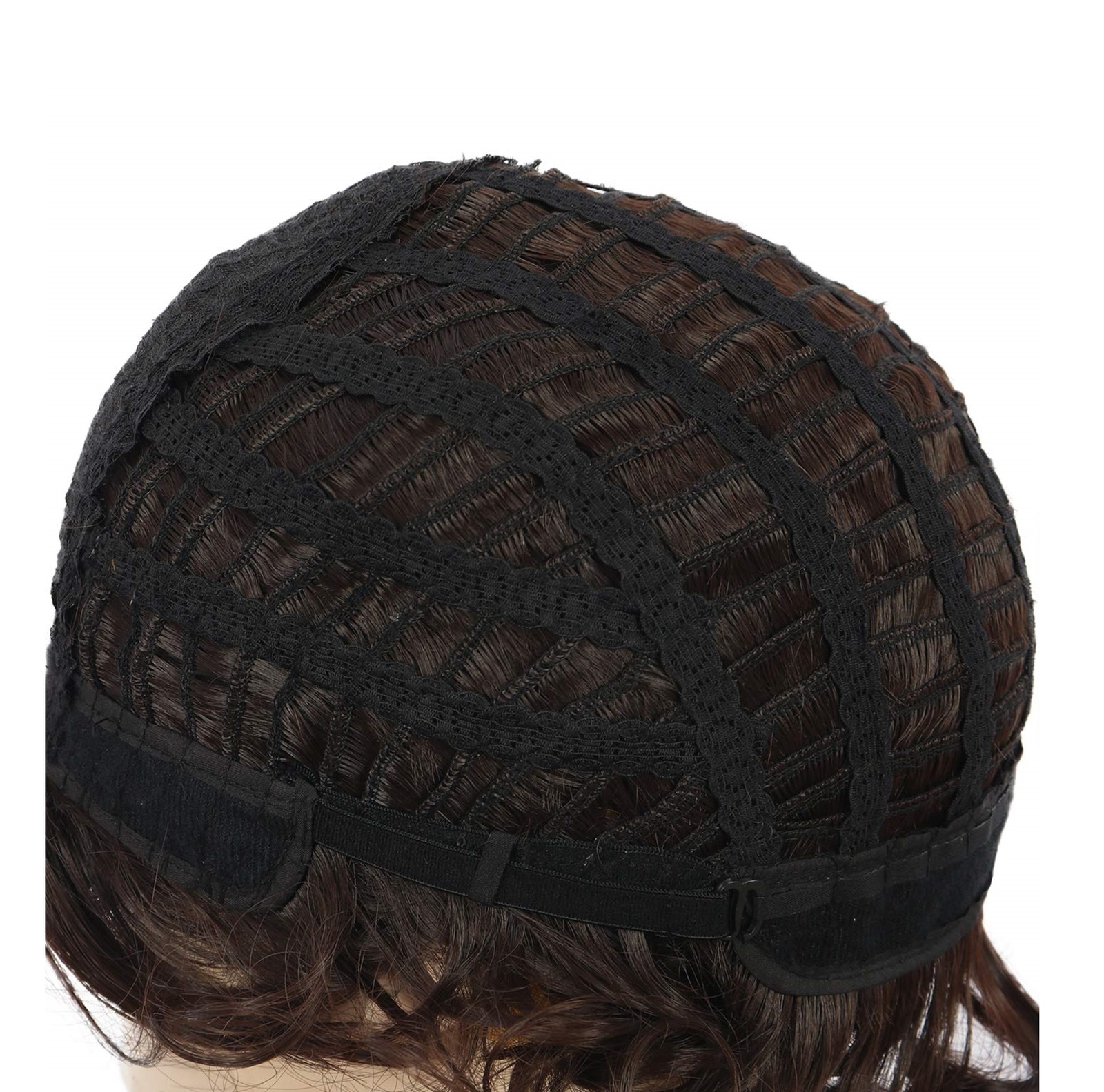 Men’s Short Brown Wig Synthetic Hair Smooth Natural Men’s Curly Wig Synthetic US