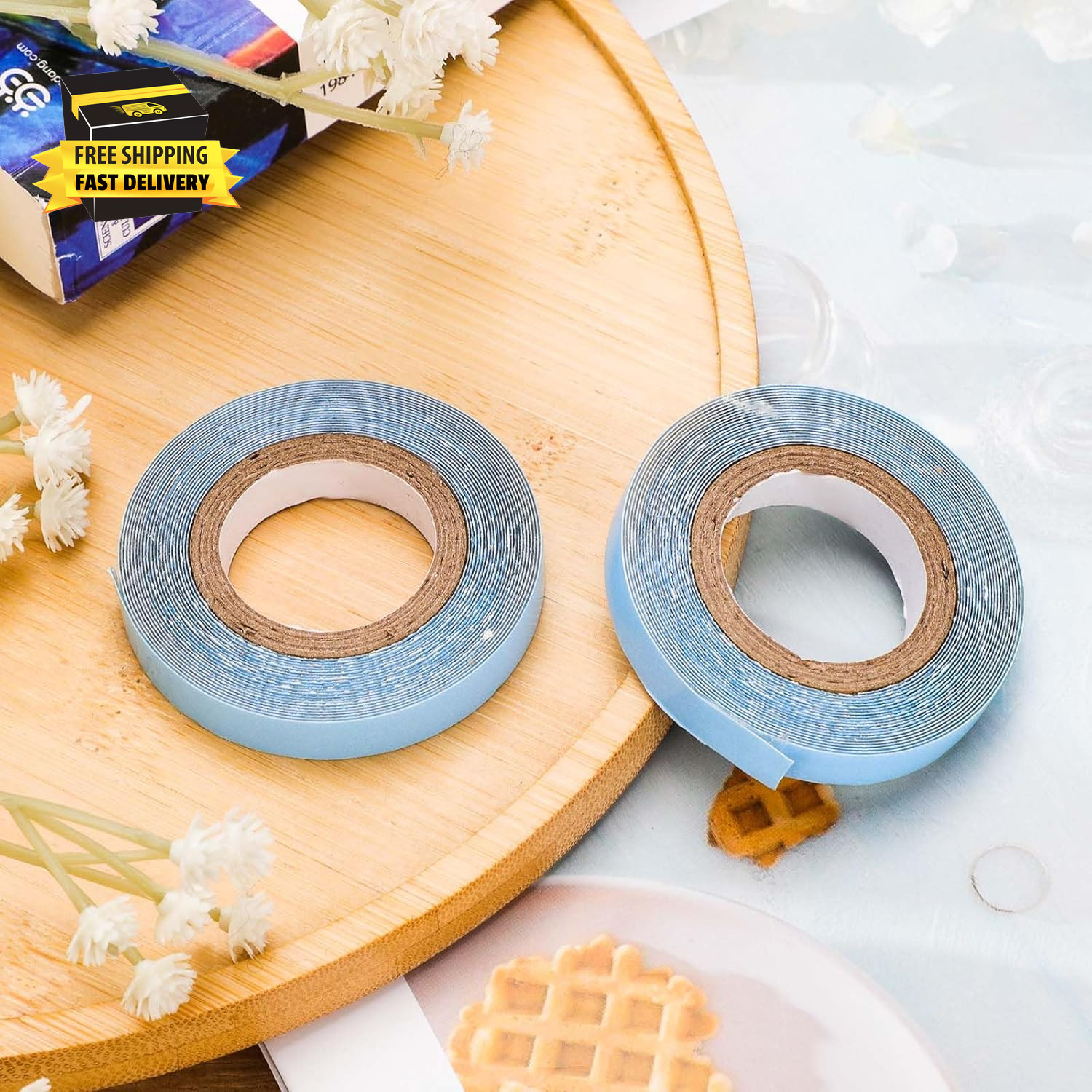 2 Rolls Hair Extension Tape, 9.84 Feet Hair Wig Tape Double Sided Adhesive Tape