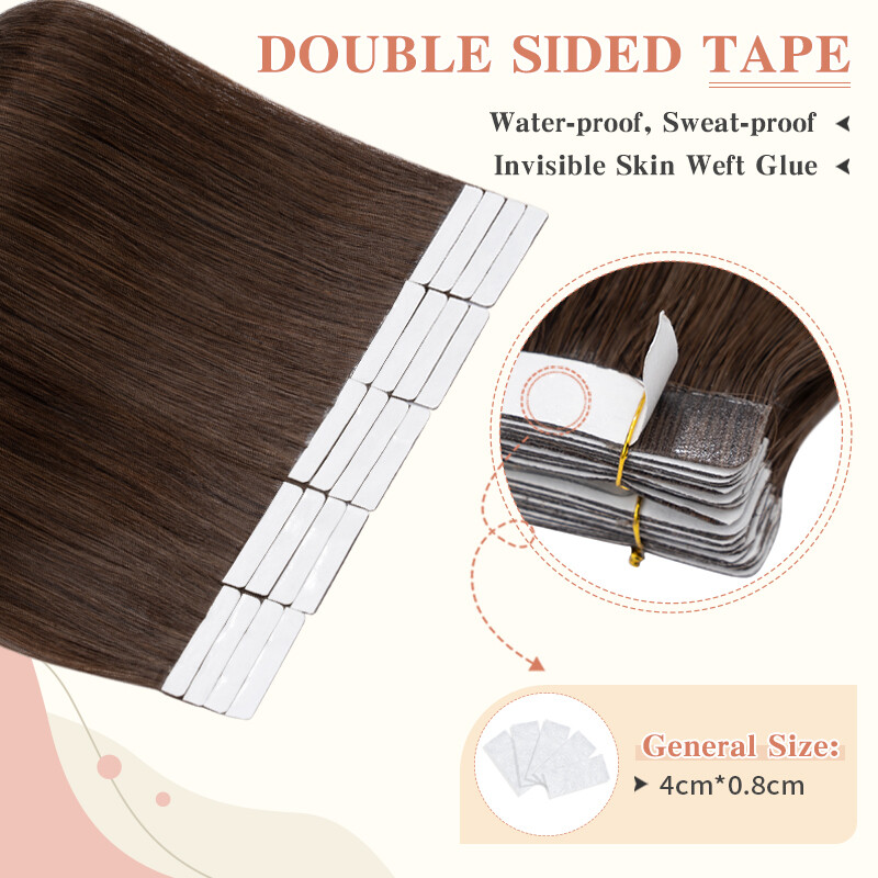 14″ Human Hair Extensions Tape In 100% Real Remy Hairpiece Full Head Thick& Soft