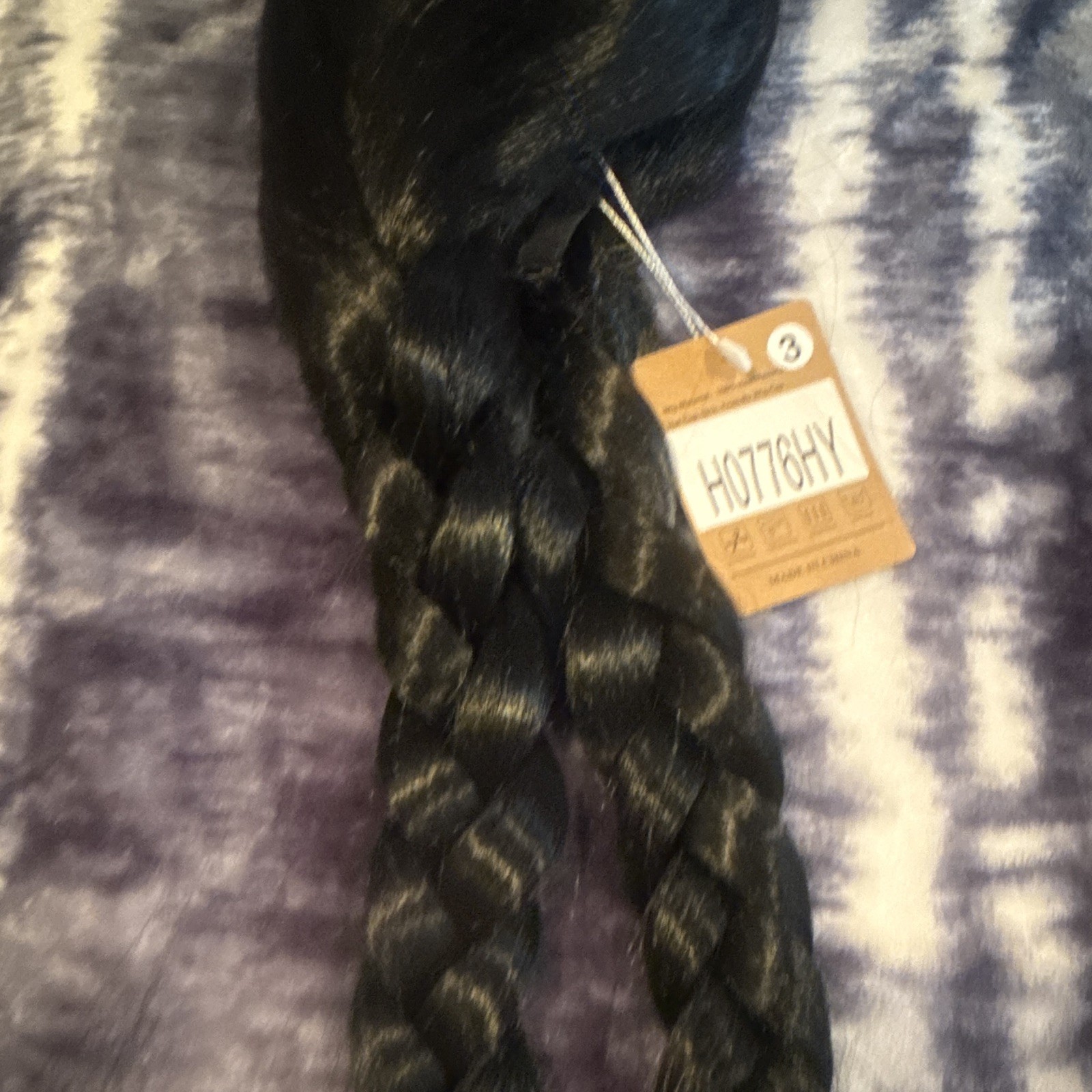 Black Braided Heat Resistant Synthetic Wig Long Straight Classic Cap H0776HY
